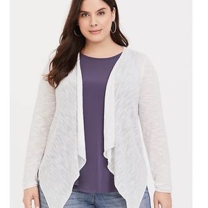 🤍🆕 Torrid White Slub Drape Front Cardigan